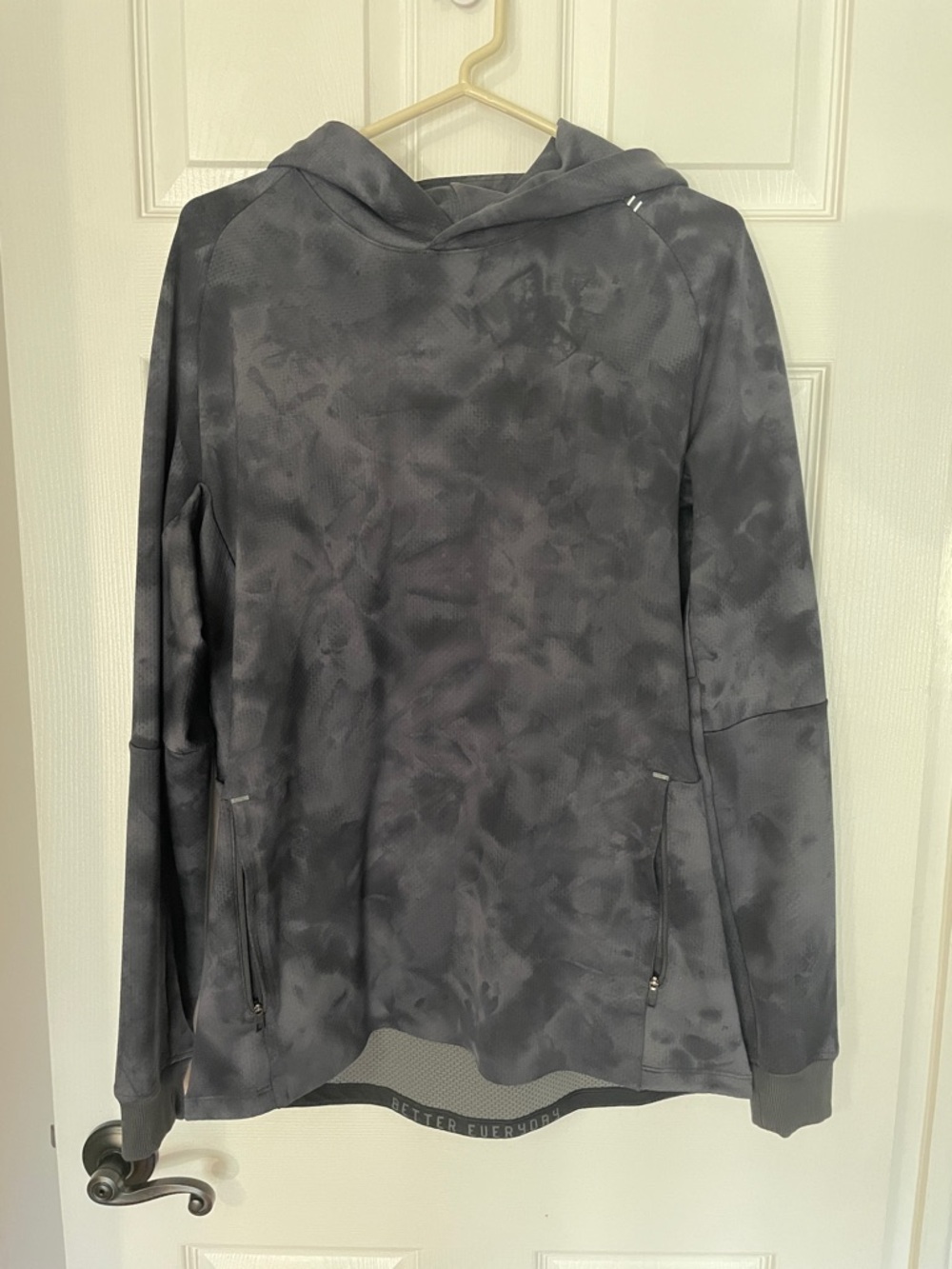 Lululemon Textured Tech Hoodie - Diamond Dye - Black/Gray